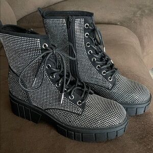 Madden NYC Black Studded Women's Boots